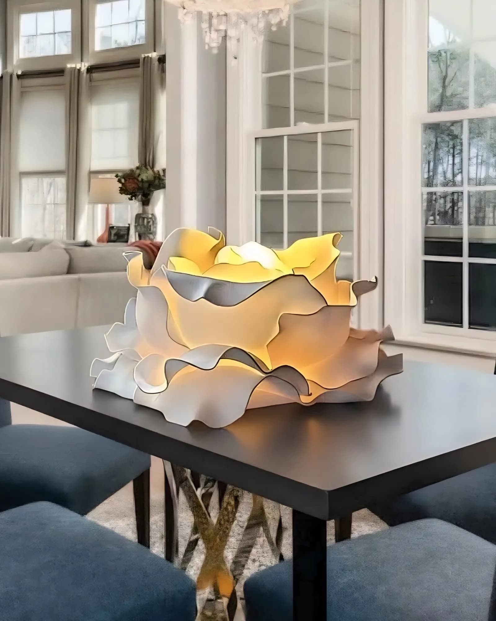 Lampada artistica a forma di fiore gigante