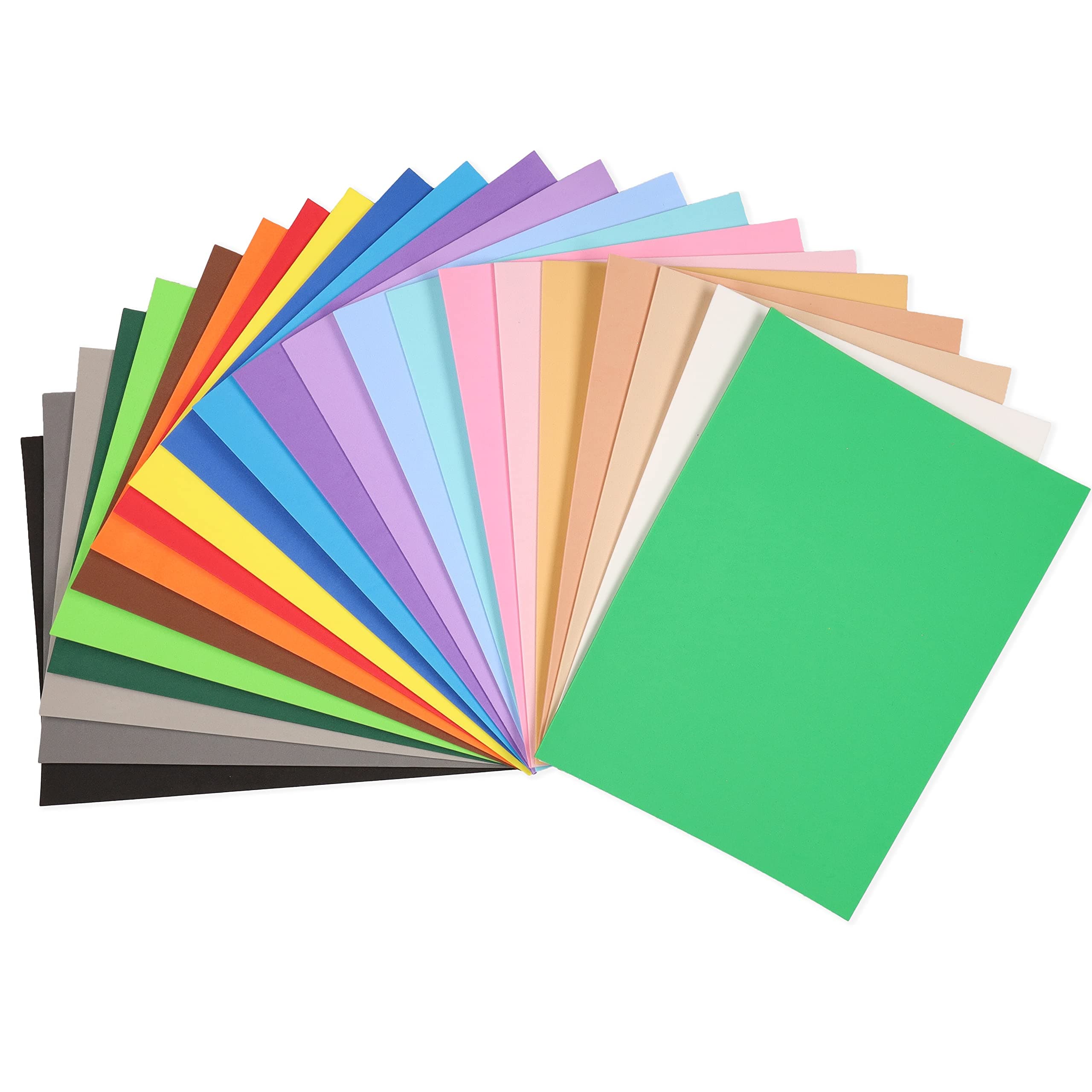 Ventaglio di fogli di gomma termoplastica colorati per creare petali