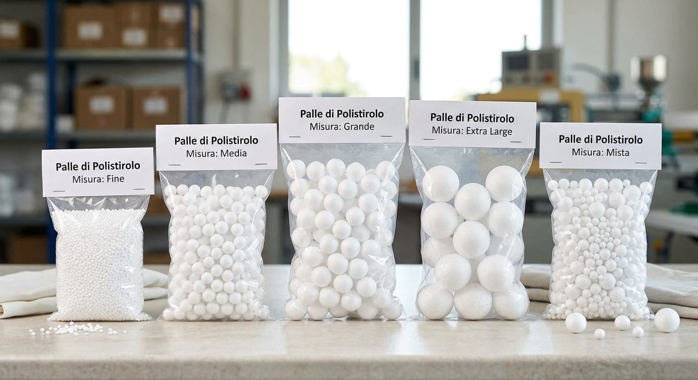 Sacchetti di palle di polistirolo in diverse misure